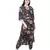 Brown Printed Art Crepe Crop Top and Low Crotch Pant with Attached Printed Art Georgette Drape for Women