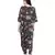 Brown Printed Art Crepe Crop Top and Low Crotch Pant with Attached Printed Art Georgette Drape for Women