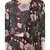 Brown Printed Art Crepe Crop Top and Low Crotch Pant with Attached Printed Art Georgette Drape for Women