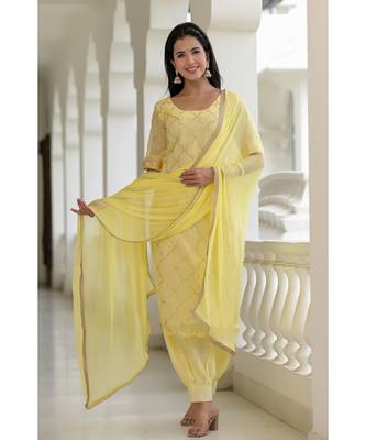 yellow gota kurti set 3