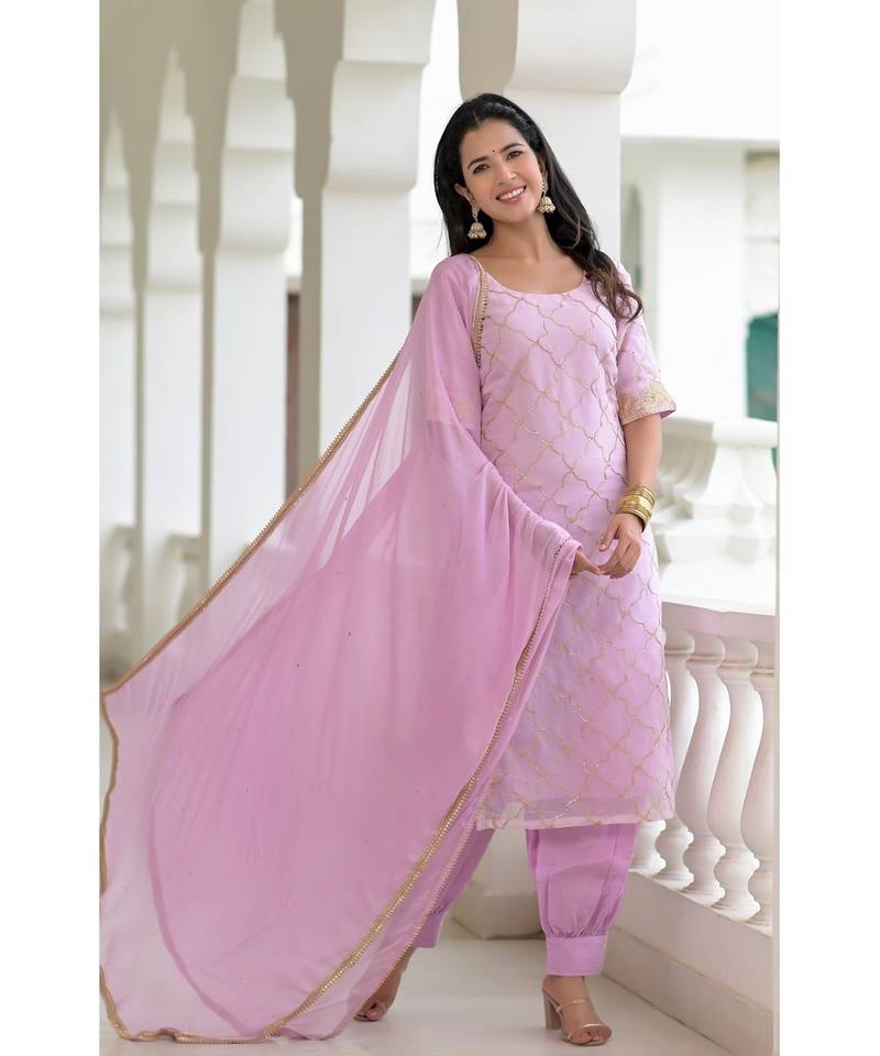 LAVENDER GOTA kurti SET