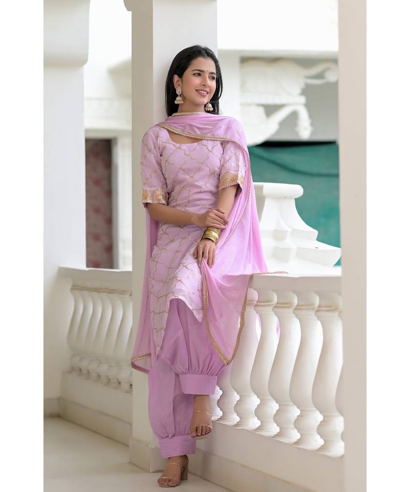 LAVENDER GOTA kurti SET