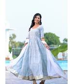 Pista green anarkali set