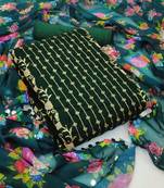 Kimisha Women's Green Georgette Embroidered Work Unstitched Dress Material