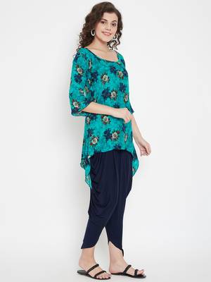 Yellow Rayon quarter sleeve kurta & DHOTI 3