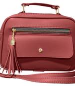 FFC Stylish Multipacket Chain Sling Bag For Women And Girls maroon