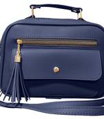  FFC Stylish Multipacket Chain Sling Bag For Woman And Girls BLUE