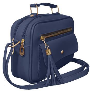  FFC Stylish Multipacket Chain Sling Bag For Woman And Girls BLUE 2