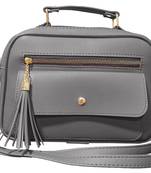  FFC Stylish Multipacket Chain Sling Bag For Woman And Girls GREY