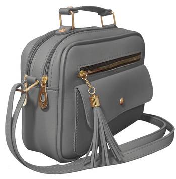  FFC Stylish Multipacket Chain Sling Bag For Woman And Girls GREY 2