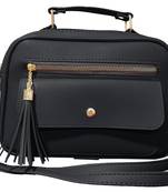   FFC Stylish Multipacket Chain Sling Bag For Woman And Girls BLACK