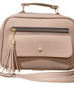 FFC Stylish Multipacket Chain Sling Bag For Woman And Girls CREAM