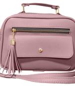  FFC Stylish Multipacket Chain Sling Bag For Woman And Girls PEACH