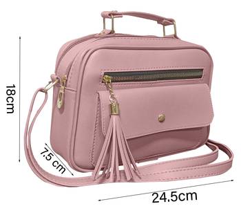  FFC Stylish Multipacket Chain Sling Bag For Woman And Girls PEACH 4