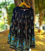 Black printed rayon skirts