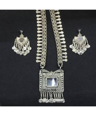 silver plated oxidized necklace 1