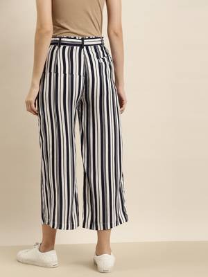 Navy Rayon Striped Straight Palazzo 3