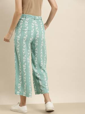 green Rayon Printed Straight Palazzo 3