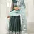 Dark Green thread of cotton with sequins embroidery Heavy Non-non Net With Art Silk Inner Semi Stitched lehenga choli