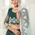 Dark Green thread of cotton with sequins embroidery Heavy Non-non Net With Art Silk Inner Semi Stitched lehenga choli