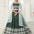 Dark Green thread of cotton with sequins embroidery Heavy Non-non Net With Art Silk Inner Semi Stitched lehenga choli