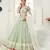 Pista Green thread of cotton with sequins embroidery Heavy Non-non Net With Art Silk Inner Semi Stitched lehenga choli