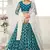 Graceful Teal Green colored thread with sequins embroidered Heavy Non-non Net fabric Lehenga designs
