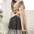 Black thread of cotton with sequins embroidery Heavy Non-non Net With Art Silk Inner Semi Stitched lehenga choli