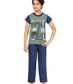 Grey plain cotton boys-suit