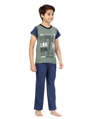 Grey plain cotton boys-suit 2