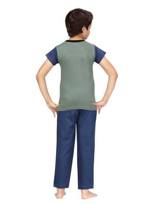 Grey plain cotton boys-suit 4