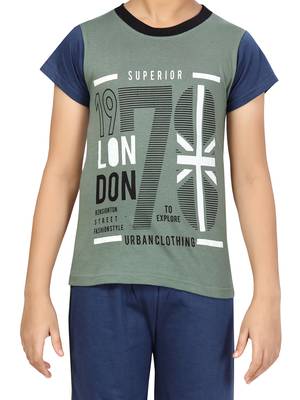 Grey plain cotton boys-suit 5