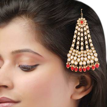 Red studded jewellery Yellow Gold Alloy   Passa 3