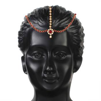 Kundan Studded Bridal Matha Patti Maang Tikka 3