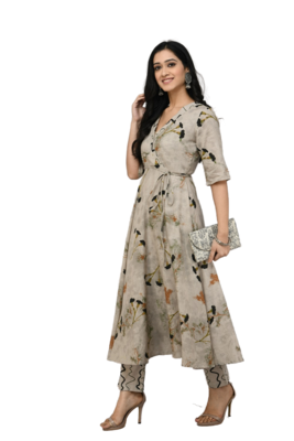 Grey Anarkali Dress set 2
