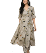 Grey Anarkali Dress set