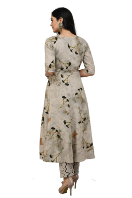 Grey Anarkali Dress set 4