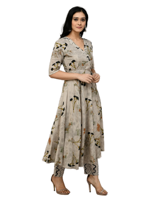 Grey Anarkali Dress set 5