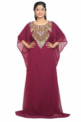 Moroccan Dubai Kaftan Arabic Abaya  Hand Beaded Caftan Farasha  Party Wear  Women Dress. 1