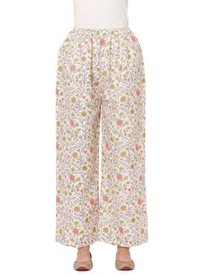 White printed cotton palazzo-pants 2