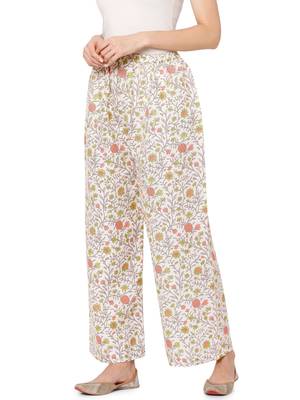 White printed cotton palazzo-pants 3