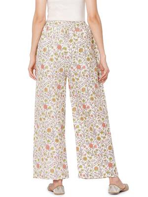 White printed cotton palazzo-pants 5