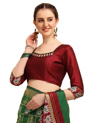 Light green printed cotton saree with blouse 3