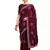 Purple printed silk saree with blouse