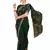 Green printed silk saree with blouse