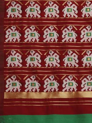 Light green printed cotton saree with blouse 4