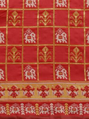 Dark pink printed cotton saree with blouse 4