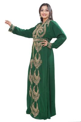 Dubai Moroccan Kaftan Arabic Abaya Hand Beaded Caftan Wedding Stylish Jalabiya Women Dress... 3
