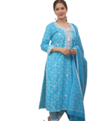  Blue Kurti Pant Duptta