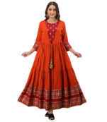  Orange Shrug With Red Kurti